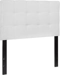 Flash Furniture Bedford Box Stitch Tufted Upholstered Twin Size Headboard in White Fabric