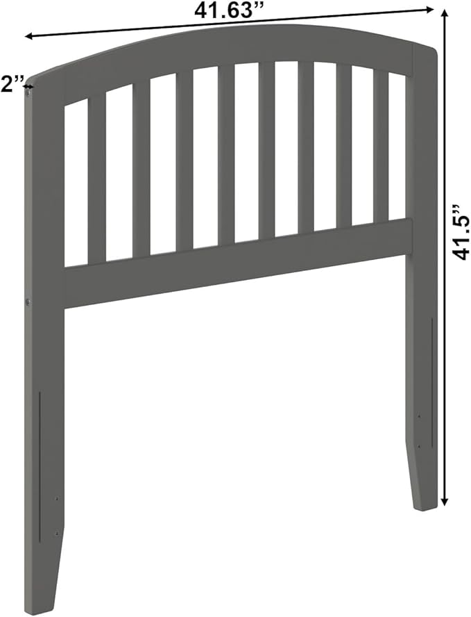 AFI Richmond Twin Size Headboard with Attachable Charger in Grey