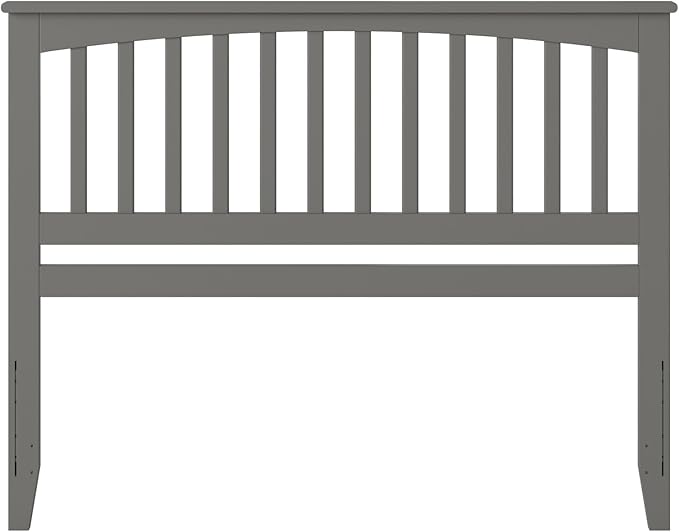 AFI, Mission King Solid Wood Headboard with Attachable Charger, Grey