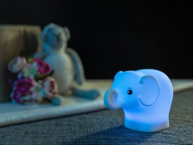 ShaArkMango LED Night Light for Kids Toddler Bed, Cute Animal Night Lamp Color Changing, Soft Baby Light Dimming & Timer &Rechargeable Nursery Bedside Lamp for Breastfeeding Elephant Gifts for Women