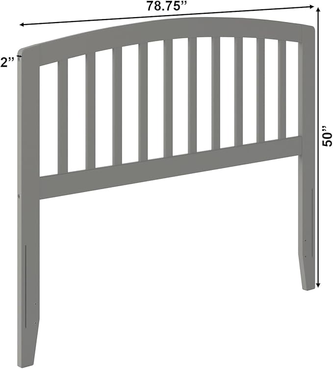 AFI Richmond Full Size Headboard with Attachable Charger in Grey