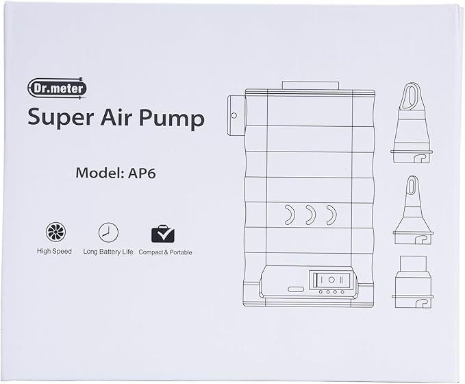 Air Mattress Pump, Rechargeable 6000mAh Portable Air Pump, Quick-Fill Electric Air Inflator Deflator for Outdoor Camping Inflatable Bed Pool Boat Float Raft Swimming Rings Vacuum Bag