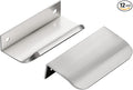 Ravinte Hardware 12 Pack Silver Cabinet Handles, 3.15 Inch (80mm) Finger Edge Pulls, 2-1/2 Inch Hole Center, Finger Pulls for Cabinets