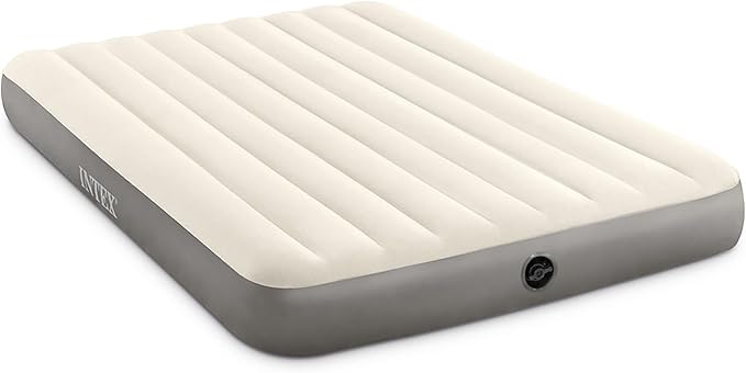 Intex 64103E Dura-Beam Standard Single-High Air Mattress: Fiber-Tech - Queen Size - 10in Bed Height - 600lb Weight Capacity - Pump Sold Separately