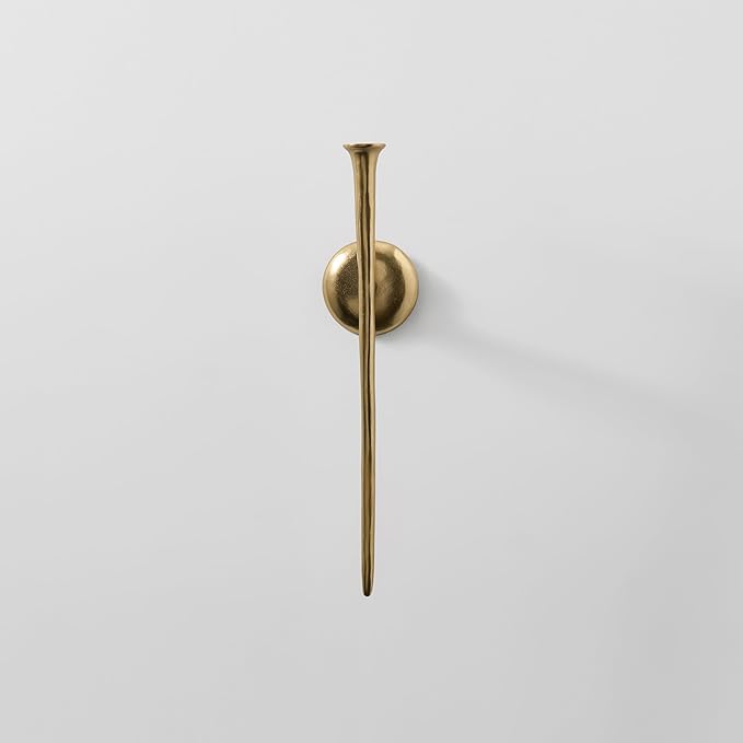 Aspar Wall Sconce, Modern Candle Holder with Elegant Hook Design, Versatile Decorative Lighting for Indoor Wall Decor and Ambiance Setting, Gold (Candle Not Included)