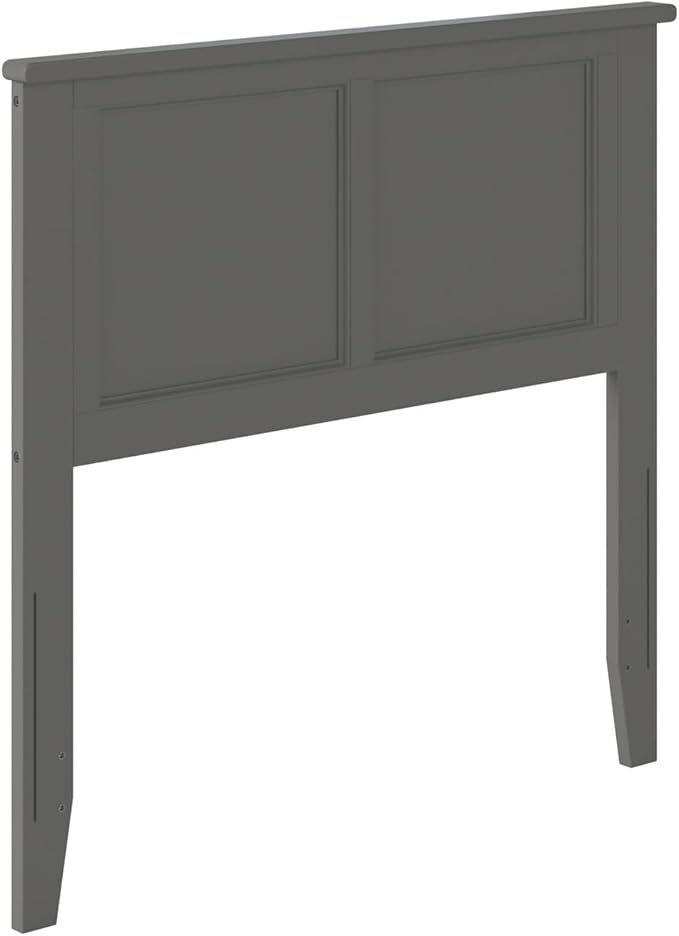 AFI, Madison Twin Solid Wood Panel Headboard with Attachable Charger, Grey