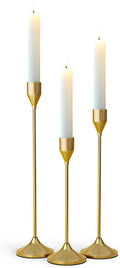 Brass Gold Metal Taper Candle Holder, Vintage Candlestick Holders, Candle Sticks Holder Decor for Wedding Wedding, Dinning, Party, Fits 3/4 inch Thick Candle&Led Candles (Set of 3 Pcs)