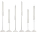Candle Holder, Glass Taper Candle Tall Candlestick Holder, 3 Different Heights, for Table Centerpiece, Wedding, Party, Clear, 6pcs