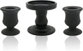 Black Unity Candle Holder - Glass Candle Holders for Pillar Candles Taper Candles, Glass Candlestick Holders Set of 3, Decorative Clear Glass Candlestick Holder for Wedding Church Centerpiece