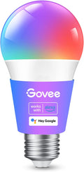 Govee Smart Light Bulbs, Color Changing Light Bulb, Works with Alexa and Google Assistant, 16 Million Colors RGBWW, WiFi & Bluetooth LED Light Bulbs, Music Sync, A19, 800 Lumens, 1 Pack
