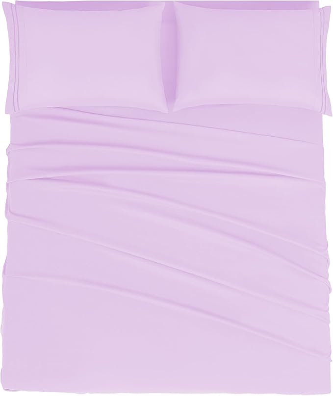 Mejoroom Bed Sheets Set, Extra Soft Luxury Full Sheets with 16 Inch Deep Pocket,Premium Bedding Collection - Breathable Wrinkle Fade Stain Resistant - 4 Piece (Full, Lavender)