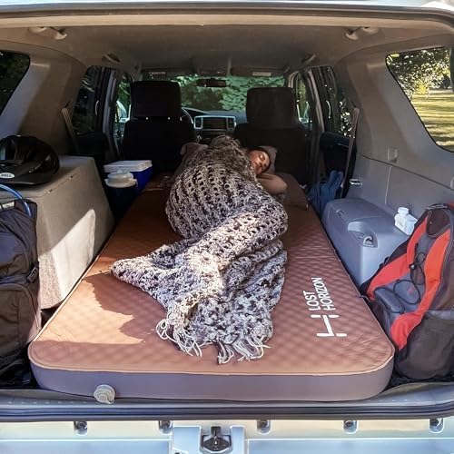 LOSTHORIZON Air & Foam Camping Mattress, Self-Inflating Sleeping Pad, 4.5" Thick, with Pump Sack, Single