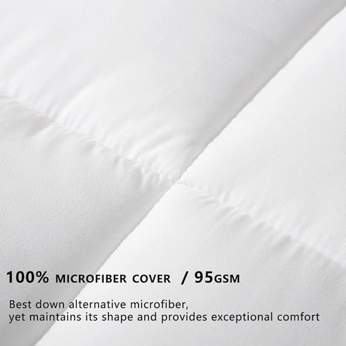 Mattress Pad Queen Size - Soft Comfort Mattress Cover, Quilted Fitted Mattress Topper with Anchor Bands Fits 8-21 Inch Mattress, Breathable Fluffy Pillow Top
