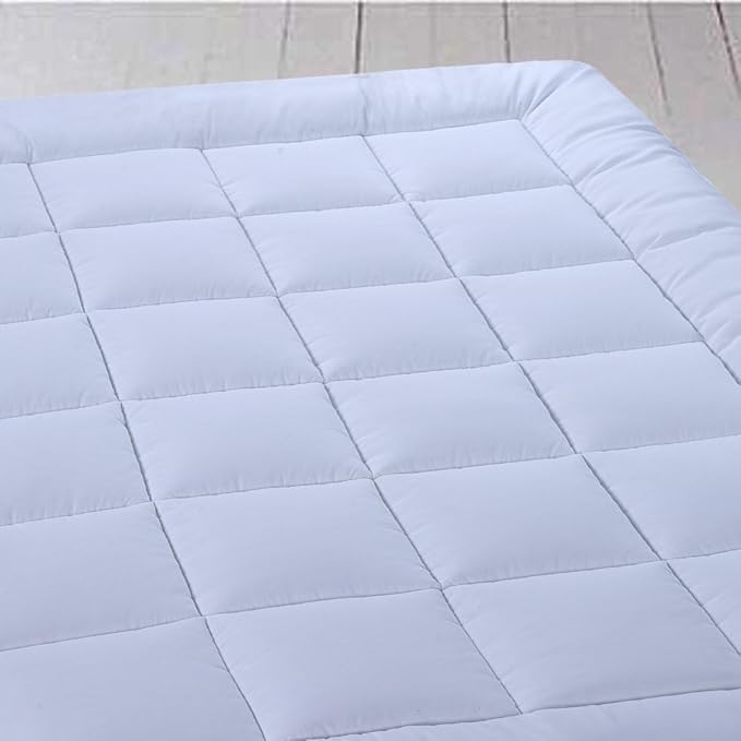Royal Hotel Bedding Mattress Topper, King, 2 Inches Hypoallergenic Overfilled Down Alternative Anchor Bands Mattress Topper