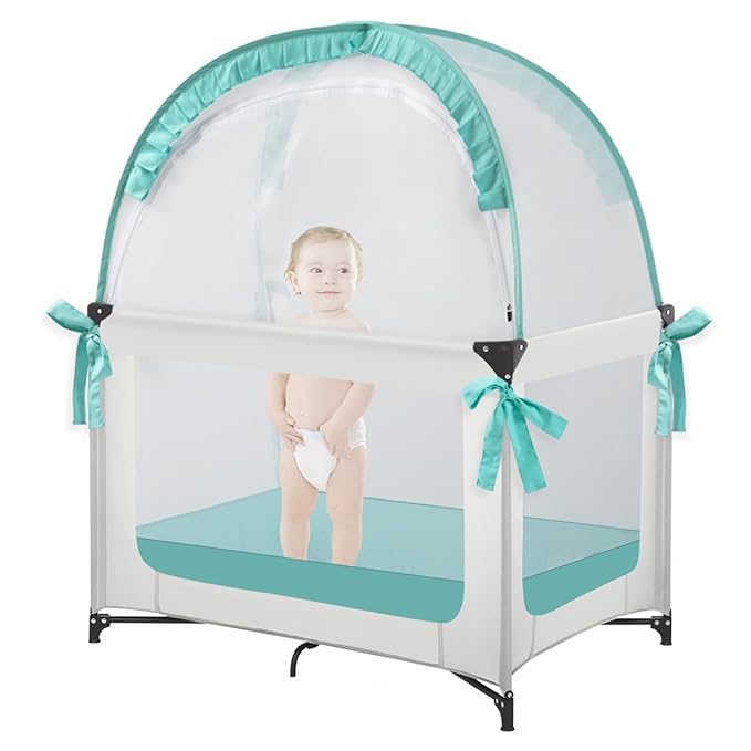 Baby Pack and Play Tent, Pack N Play Canopy to Keep Baby from Climbing Out, Crib Tent for Pack N Play & Playard (39.6" L x 27.6" W x 49.2" H)