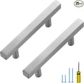 Ravinte 25 Pack Cabinet Handles 3 Inch Brushed Nickel Cabinet Pulls Square Hardware for Kitchen Cabinets - 5 Inch Total Length