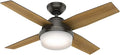 Hunter 44 inch Indoor Ceiling Fan with LED Light and Remote Control - Bronze Modern Ceiling Fan, Standard Mount, 4 Blades, For Bedroom, Living Room, or Kitchen - Dempsey 59444, Noble Bronze