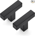 JOY DECOR 15 Pack Cabinet Knobs, Black Cabinet Handles, 2 Inch Kitchen Knobs, Single Hole Drawer Hardware for Dresser Drawers