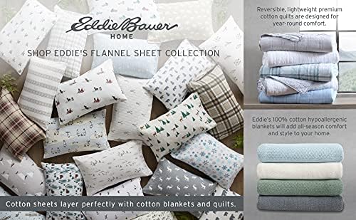 Eddie Bauer - King Sheets, Cotton Flannel Bedding Set, Brushed For Extra Softness, Cozy Home Decor (Birch Forest, King)