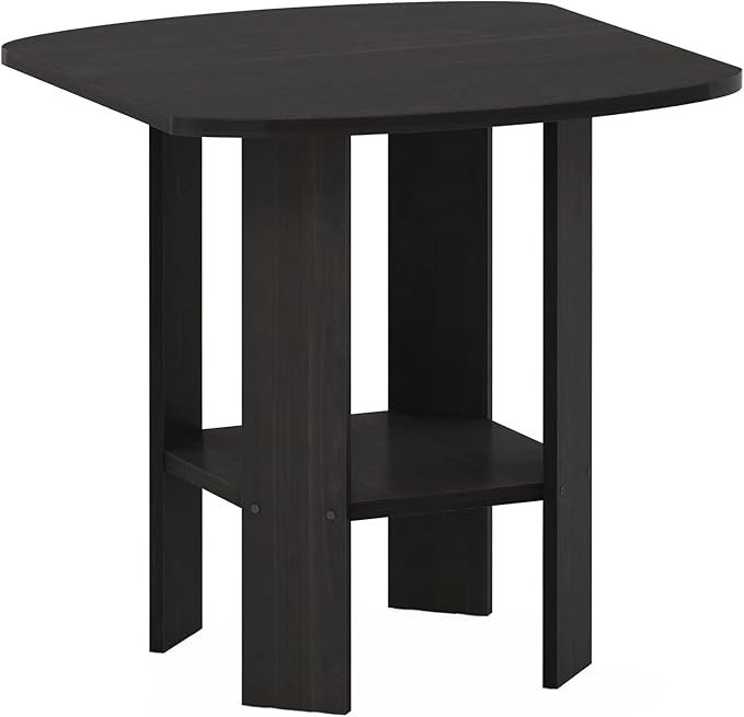 Furinno SIMPLE DESIGN Side Table, 2-Tier End Table, Open Shelves Night Stand, Bedside Table, for Living Room, Bedroom, Espresso