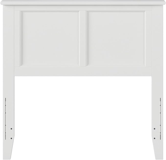 AFI, Madison Twin Solid Wood Panel Headboard with Attachable Charger, White