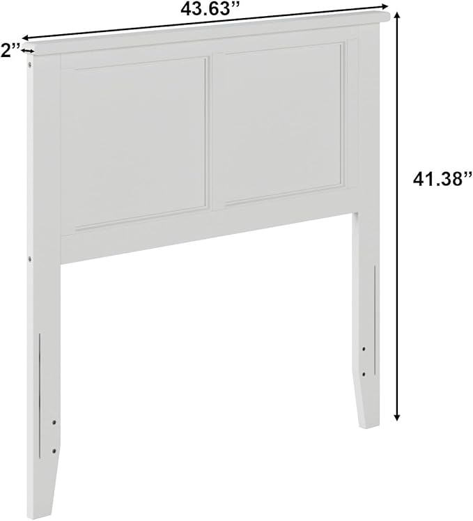 AFI, Madison Twin Solid Wood Panel Headboard with Attachable Charger, White