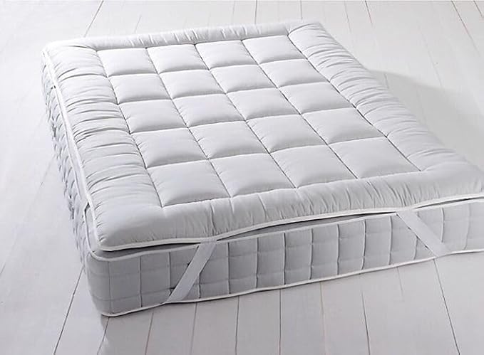 Royal Hotel Bedding Mattress Topper, Queen, 2 Inches Hypoallergenic Overfilled Down Alternative Anchor Bands Mattress Topper