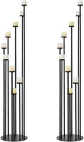 Black 9 Arm Floor Candle Holder Candelabra for Home Decor, Weddings, Dinner Parties Formal Events