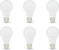 Amazon Basics A19 LED Light Bulbs, 60 Watt Equivalent, Energy Efficient 9W, E26 Standard Base, Daylight White 5000K, Dimmable, 10,000 Hour Lifetime , 6-Pack