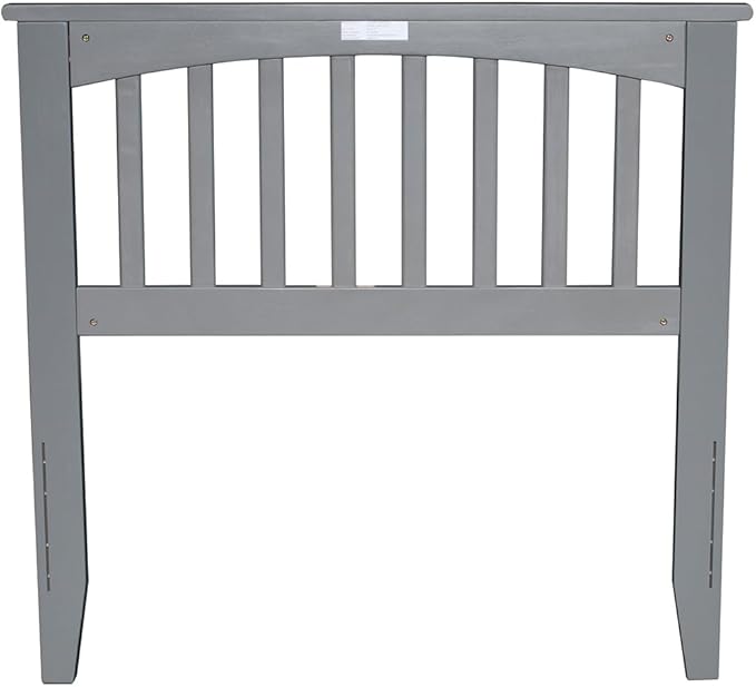 AFI, Mission Twin Solid Wood Headboard with Attachable Charger, Grey