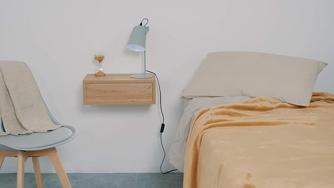 Mobili Fiver, Riccardo Floating nightstand, Pearled Elm, Made in Italy