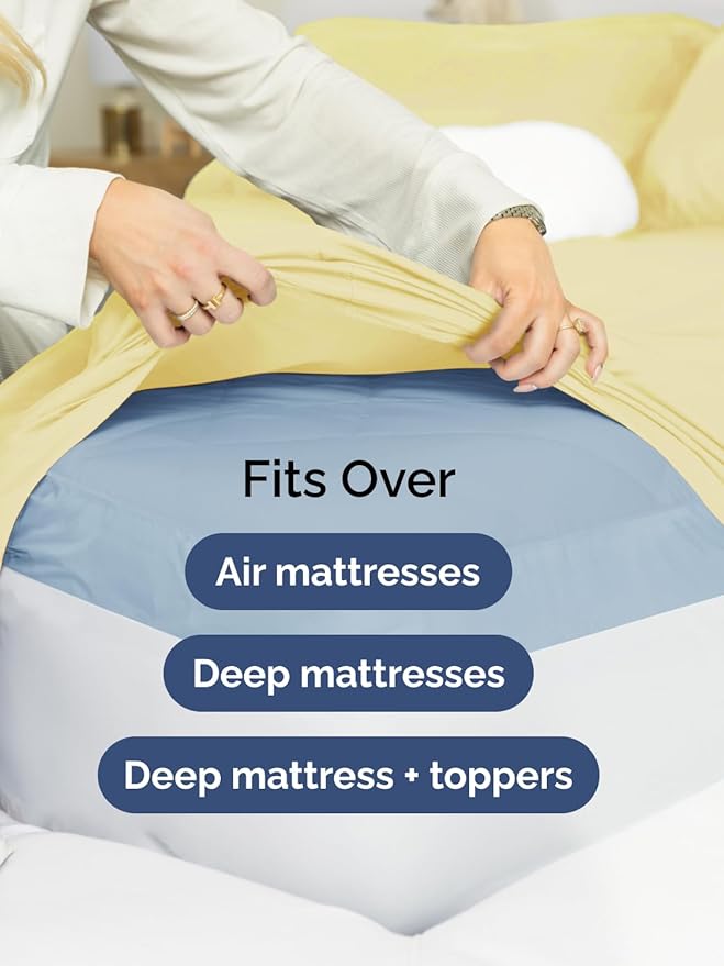 Extra Deep Full Sheet Set - 6 Piece Breathable and Cooling Sheets - Hotel Luxury Bed Sheets Set - Easy & Secure Fit - Soft, Wrinkle Free and Comfy Sheets Set - Yellow Sheet Set with Extra Deep Pockets