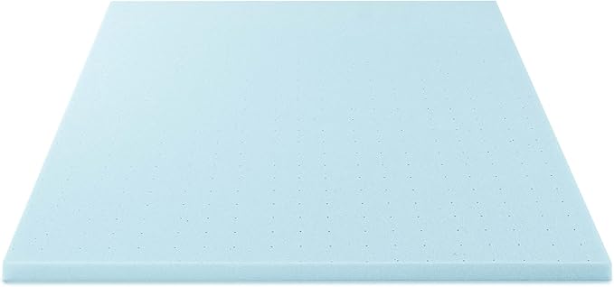 Best Price Mattress 1.5 Inch Ventilated Memory Foam Mattress Topper, Cooling Gel Infusion, CertiPUR-US Certified, Dorm Essentials, Full