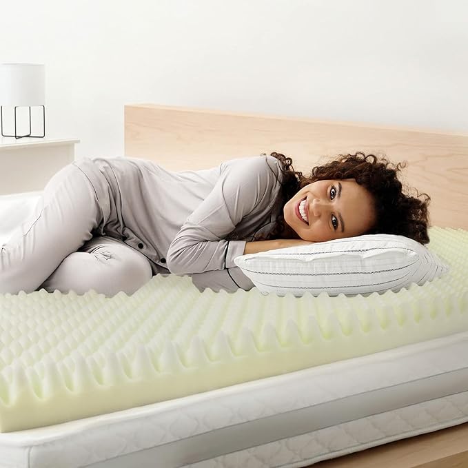 Vaunn Medical Egg Crate Mattress Topper, Fragrance-Free, Dye-Free, Convoluted Foam for Pain Relief on Pressure Sores, Ventilated Therapeutic Support and Recovery, Hospital Bed Twin (79" x 35")