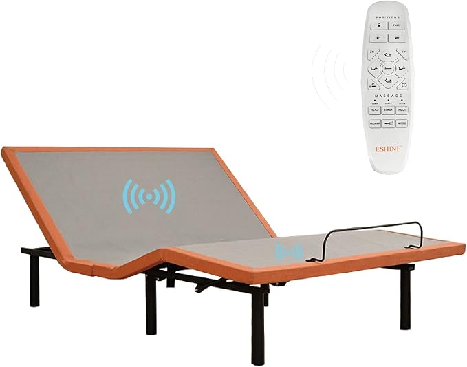 ESHINE Adjustable Bed Frame Queen - Easy to Install in 5 Minutes, Adjustable Beds for Massage, Zero Gravity, Under Bed Lights, Wireless Remote, Foot&Head Incline, Smart Bed, 3000 Premium Series