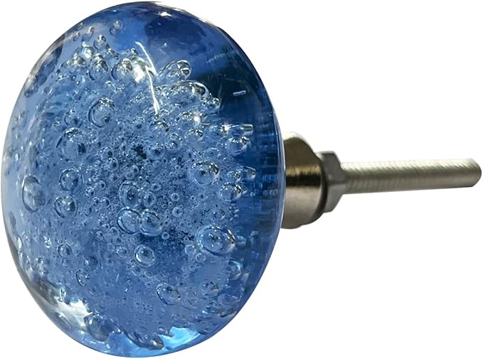 Perilla Home Set of 6 Crystal Knobs for Cabinet & Drawers Decorative Glass Knobs for Home Kitchen Cabinet Hardware Cupboard Glass Door Dresser Wardrobe and Drawer Pulls (Cola Water)