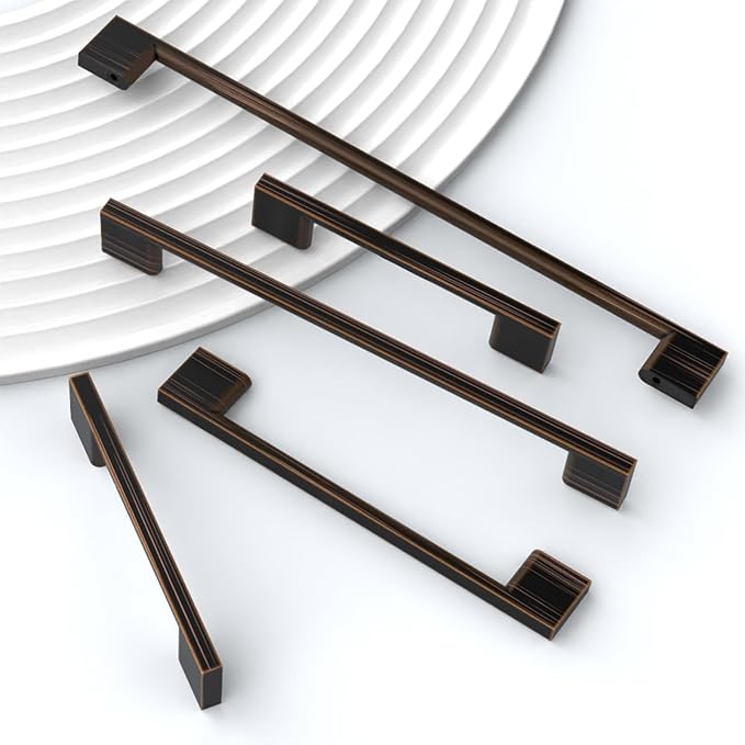 10 Pack Matte Black Cabinet Pulls - 8.8 Inch Cabinet Handles - Black Kitchen & Dresser Pulls