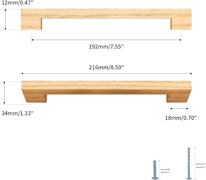 Burlywood Square 7-1/2in 8 pcs Wooden Drawer Pulls Handle pulls for cabinets Kitchen Cabinet Drawer pulls Cabinet Door Pull