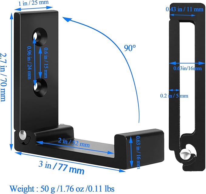 OHIYO Folding Coat Hooks 4pcs Foldable Hook Wall Mounted for Hanging Coat, Jacket, Towel Heavy Duty Wall Hooks Aluminum Alloy Fold up Hooks Headphones Holder Bearing Load 33lb (Black)