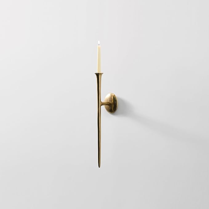 Aspar Wall Sconce, Modern Candle Holder with Elegant Hook Design, Versatile Decorative Lighting for Indoor Wall Decor and Ambiance Setting, Gold (Candle Not Included)
