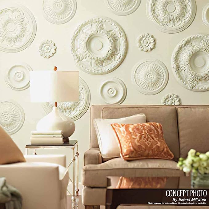 12 1/2"OD x 3 7/8"ID x 3/4"P Bradford Ceiling Medallion (Fits Canopies up to 6 5/8"), Hand-Painted Rich Gold