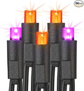 Brizled Orange & Purple Halloween Lights, 33ft 100 LED Halloween Lights 5mm Wide Angle String Light, 120V UL Certified Connectable Mini Purple Light Outdoor for Party Home Tree Decoration, Black Wire