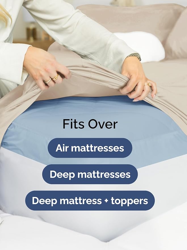 Extra Deep Cal King Sheet Set - 6 Piece Breathable & Cooling Sheets - Hotel Luxury Bed Sheets Set - Easy & Secure Fit - Soft, Wrinkle Free & Comfy Sheets Set - Wheat Sheet Set with Extra Deep Pockets