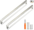 Cabinet Pulls Brushed Nickel Cabinet Handles Square Drawer Pulls, 40 Pack 12-3/5 Inch Stainless Steel Kitchen Door Cupboard Handles, Cabinet Hardware Drawer Handles, 320mm Hole Centers
