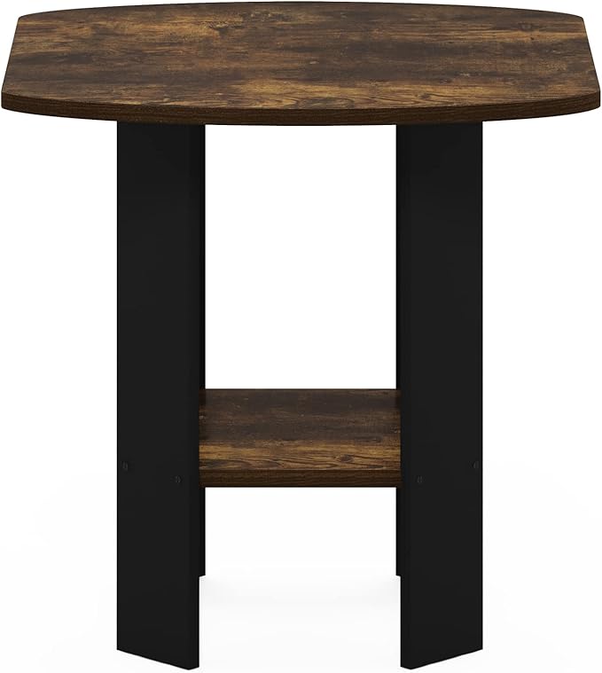 Furinno SIMPLE DESIGN Side Table, 2-Tier End Table, Open Shelves Night Stand, Bedside Table, for Living Room, Bedroom, Amber Pine
