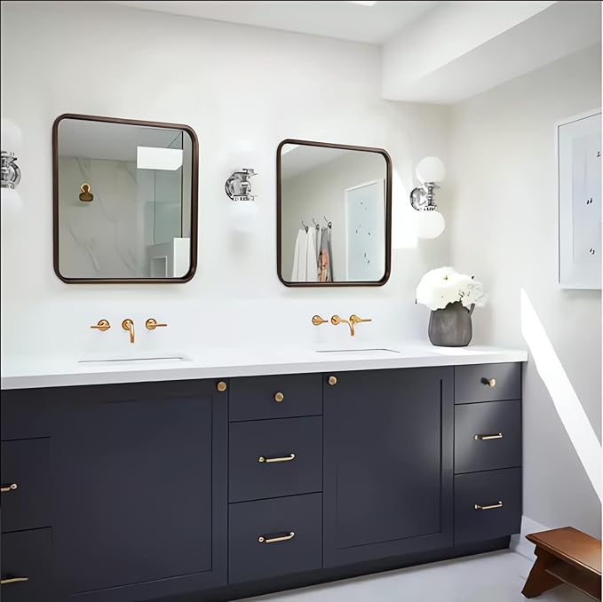 ANDY STAR Bronze Bathroom Mirror, 30x36 Inch Oil Rubbed Bronze Mirror, Bronze Mirrors for Wall, Bronze Vanity Mirror Metal Framed, Iron Tube, 1’’ Deep, Wall-Mounted Horizontally/Vertically