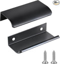 JOOJA 20 Pack Modern Style Finger Edge Pull Furniture Drawer Handles Hidden Cabinet Kitchen Drawer Handles Knobs, Black 80(64) mm