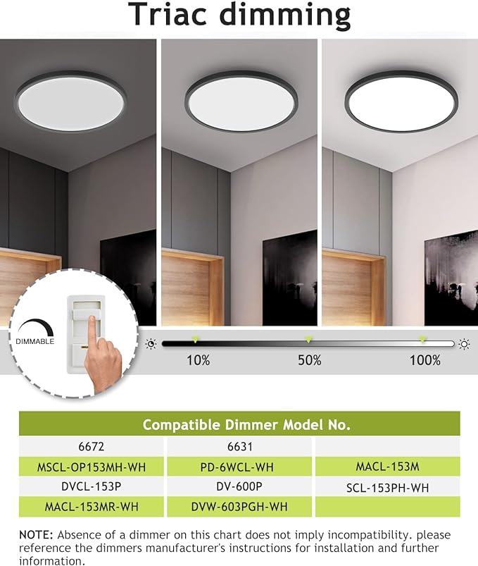 hepside 1PACK Flush Mount LED Ceiling Light Fixture Black, 12Inch 28W, Dimmable 3000K-4500K-6000K 3 Color Selectable Ceiling Lamp 3200LM Low Profile Ceiling Light for Kitchen Bedroom Hallway