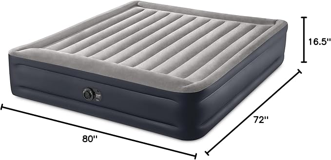 Intex King Air Mattress, Dura-Beam Plus 16.5" Inflatable Bed with Built-in Pump