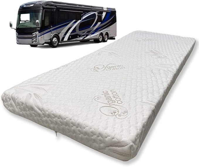 Foamma 5” x 28” x 75” Camper/RV Travel Memory Foam Bunk Mattress with Cover, Made in USA, Comfortable, Travel Trailer, CertiPUR-US Certified